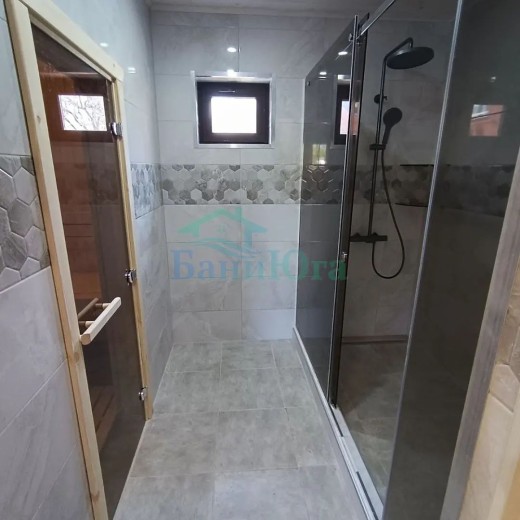 Отделка душевой для банного комплекса