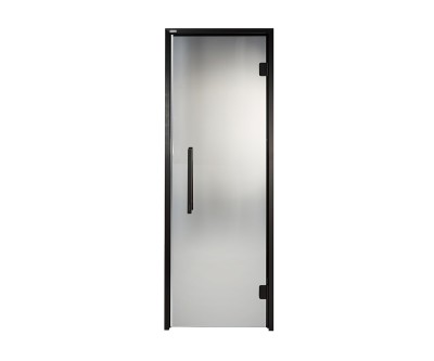 Дверь стеклянная (Diamond Black) графит матированный, черный профиль